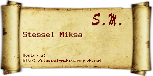 Stessel Miksa névjegykártya